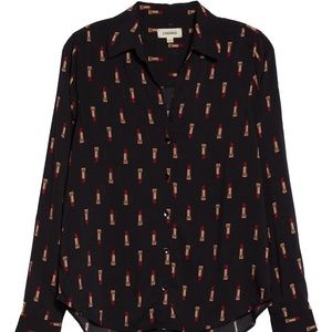 Holly Lipstick Print Blouse